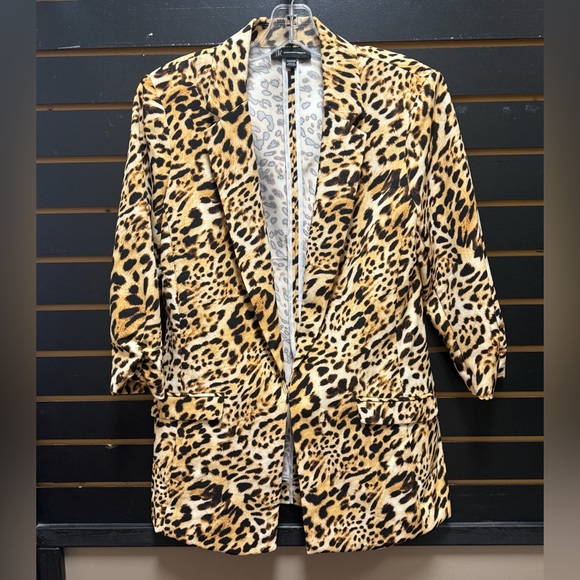 Leopard print INC International Concepts Women's 3/4-Sleeve Blazer (M) - Picture 1 of 3
